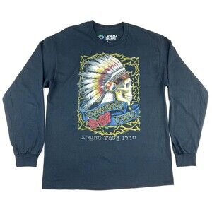 Grateful Dead Spring Tour 1990 Liquid Blue T Shirt Long Sleeve Size Large Black
